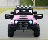 Mazam Ride on Car Electric Jeep Bluetooth Pink - Low Angle