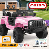 Mazam Kids Ride On Car with Twin Motors and Remote Pink - Side View