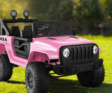 Mazam Kids Ride On Car with Twin Motors and Remote Pink - Close-Up Angle