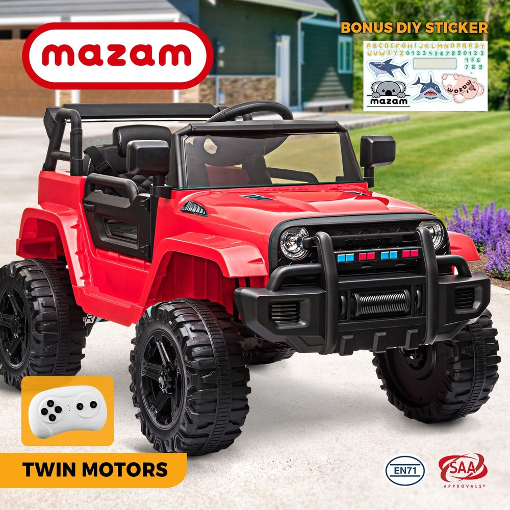 Mazam Ride On Car Remote Electric Jeep Toy MP3 LED 12V Red