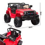 Mazam Ride On Car Remote Electric Jeep Toy MP3 LED 12V Red - Top-Down View