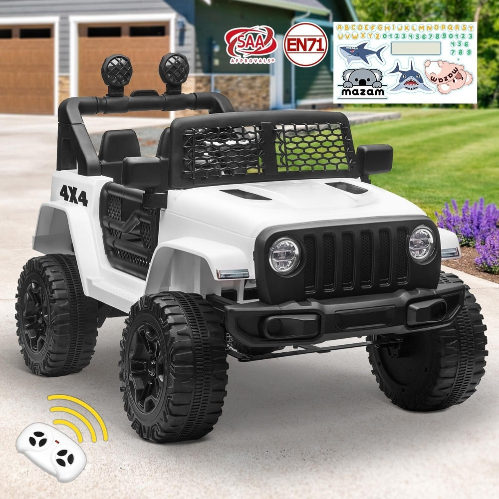Mazam Kids Ride On Car with Twin Motors and Remote White