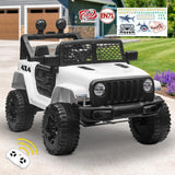 Mazam Kids Ride On Car with Twin Motors and Remote White - 45-Degree Angle