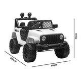 Mazam Kids Ride On Car with Twin Motors and Remote White - Top-Down View