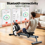 Everfit 16 Level Magnetic Rowing Machine for Home with App Connect Black - Top-Down View