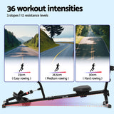 Everfit Hydraulic Rowing Machine Rower 12 Levels Resistance Exercise Fitness Gym Cardio - Top-Down View