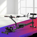 Everfit Hydraulic Rowing Machine Rower 12 Levels Resistance Exercise Fitness Gym Cardio - Close-Up Angle