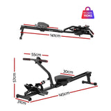 Everfit Hydraulic Rowing Machine Rower 12 Levels Resistance Exercise Fitness Gym Cardio - Front View