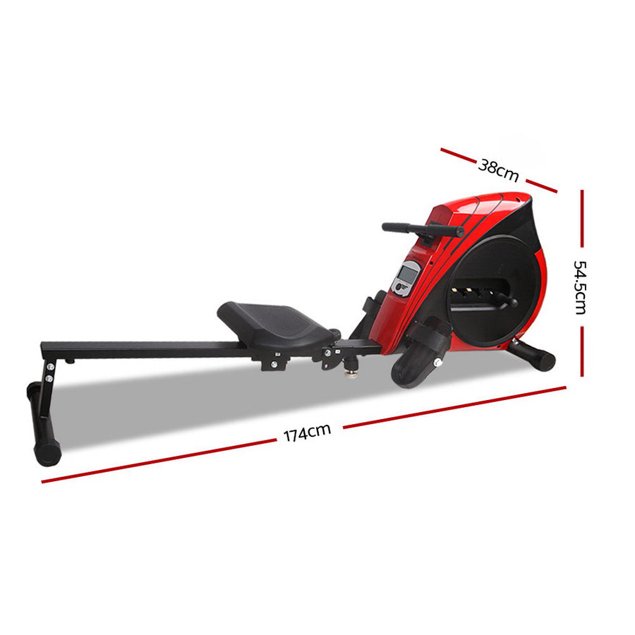 Everfit foldable rowing machine with elastic rope resistance and LCD, LCD display console