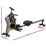 Everfit Rowing Machine 12 Levels Magnetic Rower Fitness Gym Cardio Workout - Front View