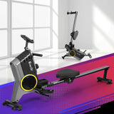 Everfit Rowing Machine 12 Levels Magnetic Rower Fitness Gym Cardio Workout - Close-Up Angle
