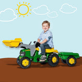 John Deere Rolly Kids RT023110 Ride on Tractor with Trailer & Loader - Rear View