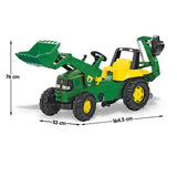 John Deere Rolly Kids Ride On Tractor with Loader & Digger RT811076 - Front View