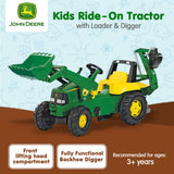 John Deere Rolly Kids Ride On Tractor with Loader & Digger RT811076 - Rear View