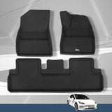 Weisshorn Car Rubber Floor Mats Compatible for Tesla Model 3 Front Rear - Close-Up Angle