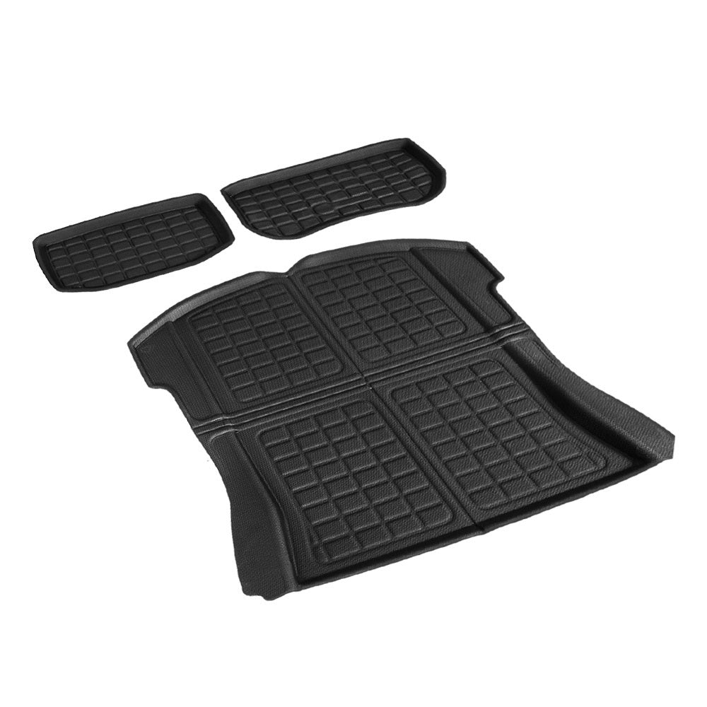 3-Piece Custom Fit Rubber Mat Set for Tesla Model 3 (2021-2022) - Front and Rear Trunk Protection