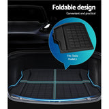 3-Piece Custom Fit Rubber Mat Set for Tesla Model 3 (2021-2022) - Front and Rear Trunk Protection