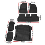 Weisshorn Car Rubber Floor Mats for Tesla Model 3 Trunk Toolbox Cargo Mat Carpet - Front View