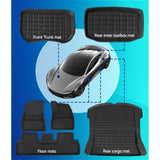 Weisshorn Car Rubber Floor Mats for Tesla Model 3 Trunk Toolbox Cargo Mat Carpet - Top-Down View