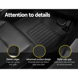 Weisshorn Durable Rubber Floor Mats for Toyota Hilux Dual Cab (2015-2022) - Rear View