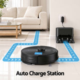 DEVANTI Robot Vacuum and Mop, APP Control 6000Pa LDS Laser 3-in-1 Cleaning - Rear View