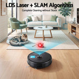 DEVANTI Robot Vacuum and Mop, Self-Empty APP Control 6000Pa LDS Laser 3in1 - Close-Up Angle
