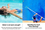 400micron Swimming Pool Roller Cover Combo - Silver/Blue - 6.5m x 3m