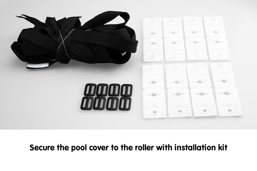400micron Swimming Pool Roller Cover Combo - Silver/Blue - 9.5m x 5m