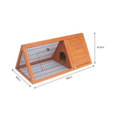 Little Buddies Wooden Triangle Rabbit Animal Hutch - 98cm - Top-Down View