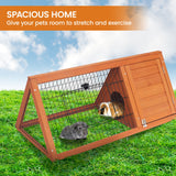 Little Buddies Wooden Triangle Rabbit Animal Hutch - 98cm - Low Angle
