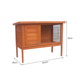 Little Buddies Wooden Pet Rabbit Hutch 2 Sections - Small - Top-Down View