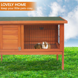 Little Buddies Wooden Pet Rabbit Hutch 2 Sections - Small - Low Angle