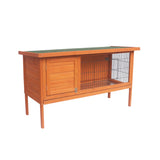 Little Buddies Wooden Pet Rabbit Hutch 2 Sections - Large - Front View