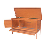 Little Buddies Wooden Pet Rabbit Hutch 2 Sections - Large - Side View
