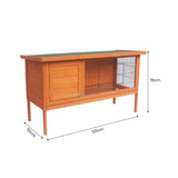 Little Buddies Wooden Pet Rabbit Hutch 2 Sections - Large - Top-Down View