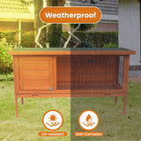 Little Buddies Wooden Pet Rabbit Hutch 2 Sections - Large - Close-Up Angle