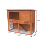 Little Buddies 2-Storey Wooden Pet Rabbit Hutch - Top-Down View