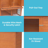 Little Buddies 2-Storey Wooden Pet Rabbit Hutch - 45-Degree Angle