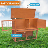 Little Buddies 2-Storey Wooden Pet Rabbit Hutch - Rear View