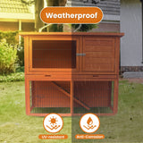Little Buddies 2-Storey Wooden Pet Rabbit Hutch - Close-Up Angle