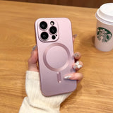Luxury Magnetic Wireless Charging Matte Case For iPhone 16 15 14 Plus 13 12 11 Pro Max For Magsafe Camera Lens Protector Cover - Extra Image