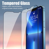 3PCS Tempered Glass for iPhone 15 14 13 12 11 16 Pro Max Mini Screen Protector for iPhone X XS Max XR 7 8 14 15 Plus SE 2020 - Front View