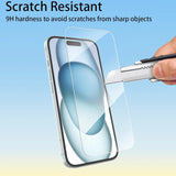 Clear Glass Film For iPhone 15 16 Pro Max Screen Protector For iPhone 11 12 13 14 15 Pro Tempered Glass iPhone13 Mini 16 Plus - 45-Degree Angle