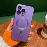 Luxury Magnetic Wireless Charging Matte Case For iPhone 16 15 14 Plus 13 12 11 Pro Max For Magsafe Camera Lens Protector Cover - Extra Image