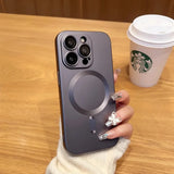 Luxury Magnetic Wireless Charging Matte Case For iPhone 16 15 14 Plus 13 12 11 Pro Max For Magsafe Camera Lens Protector Cover - Extra Image