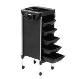 Elegant Mobile Salon Trolley Cart with 6-Tier Storage for Beauty Professionals - Side View