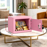 UL-Tech 6.5L Small Safe Box with Key Lock for Cash Mini Home Security Safe Pink - Side View