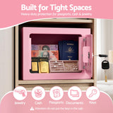 UL-Tech 6.5L Small Safe Box with Key Lock for Cash Mini Home Security Safe Pink - 45-Degree Angle