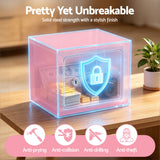 UL-Tech 6.5L Small Safe Box with Key Lock for Cash Mini Home Security Safe Pink - Rear View