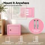 UL-Tech 6.5L Small Safe Box with Key Lock for Cash Mini Home Security Safe Pink - Low Angle